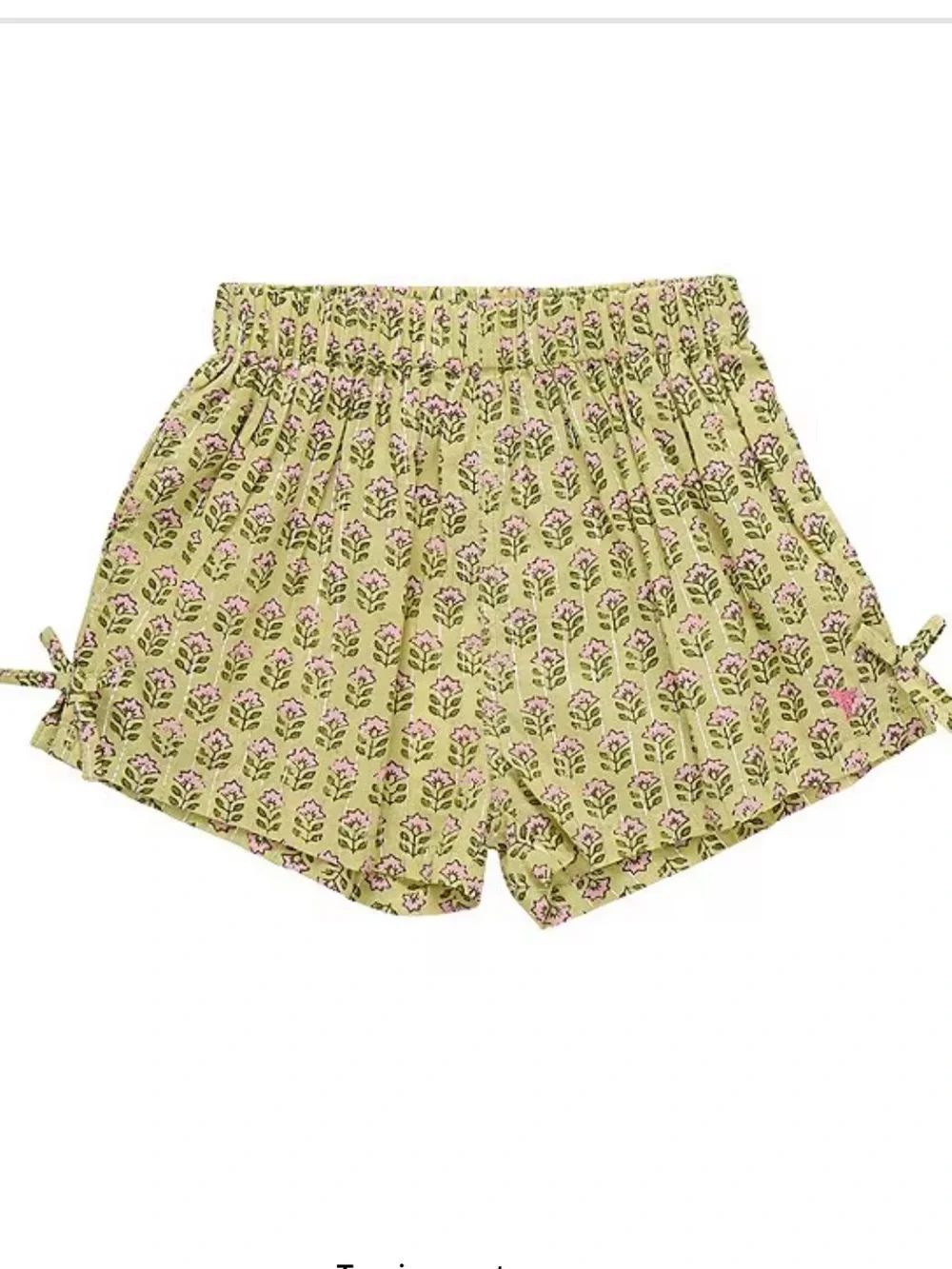 Pink Chicken Big Girls Jules Bow Detail Floral Pull-On Shorts 5Y